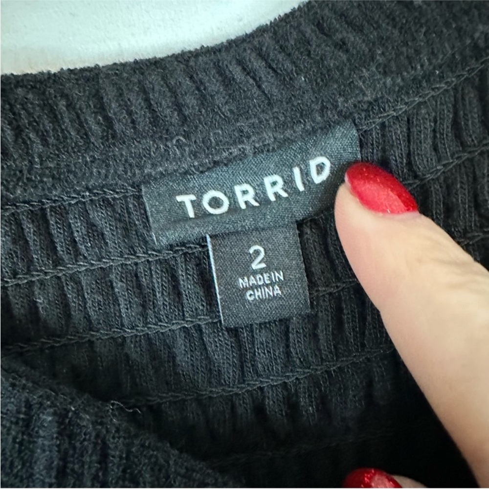TORRID Mini Cover-Up Dress Black Terry Cloth Smocked Casual sz 2 (18/20, 2X) EUC - Picture 5 of 8